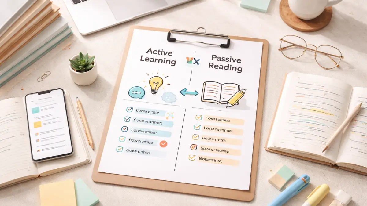 Active Learning Beats Passive Reading